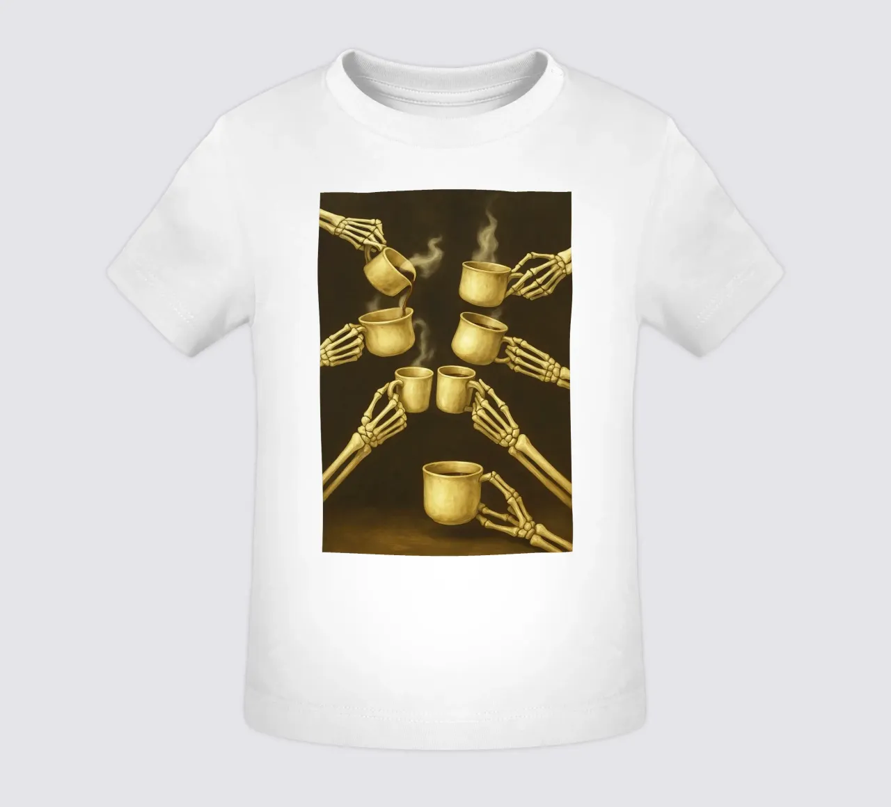 Skelett mit Kaffee in der Hand Baby T-Shirt von Rawghenee