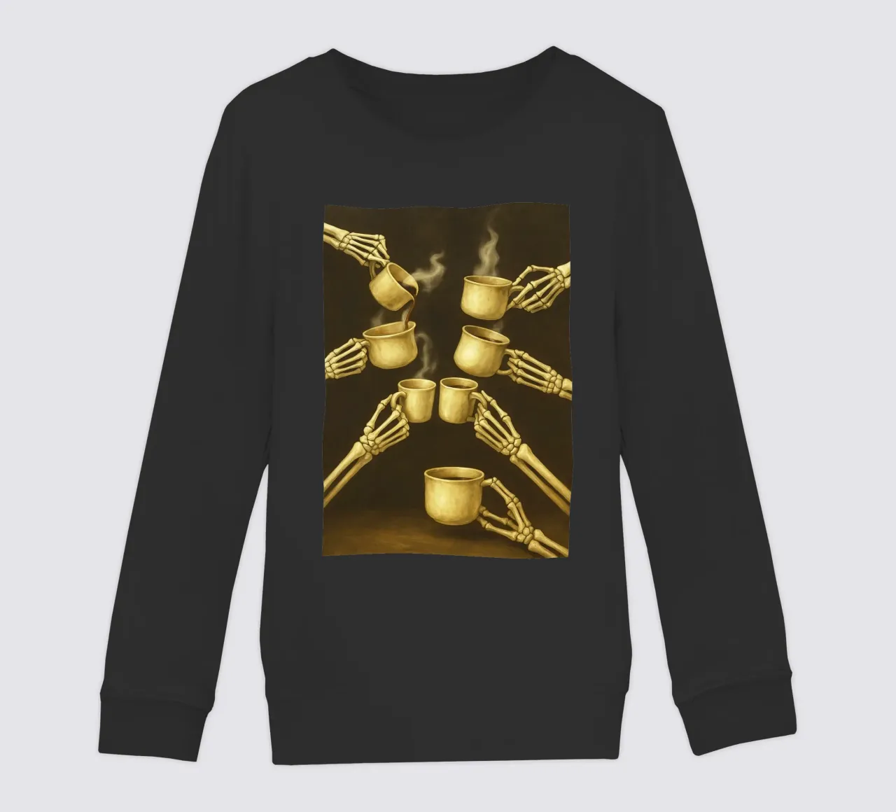 Scheletro con caffè in mano felpa bambino da Rawghenee