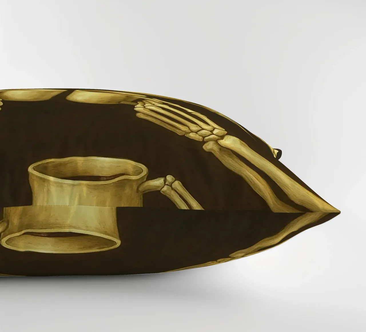 Scheletro con caffè in mano cuscino da Rawghenee