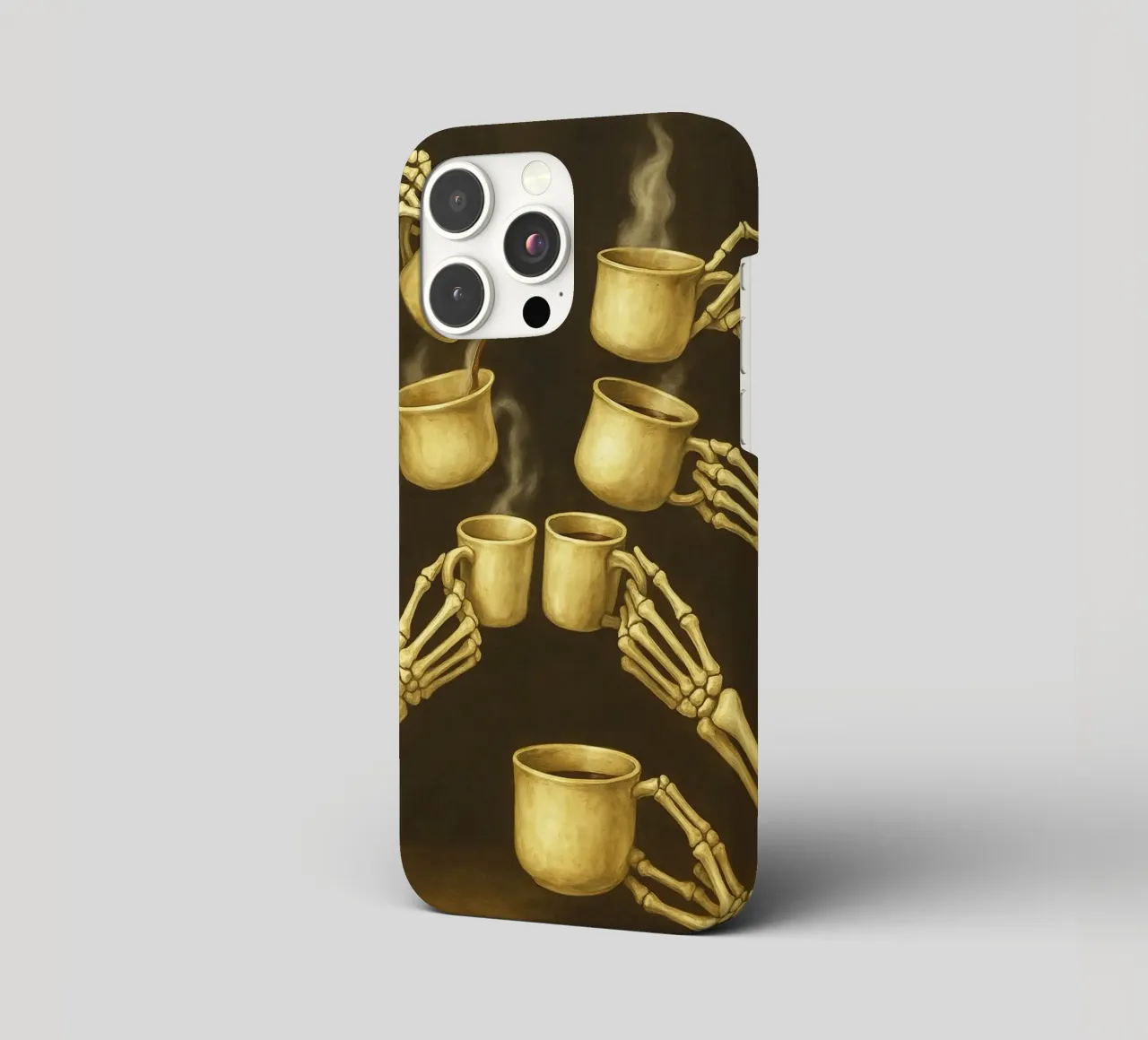 Scheletro con caffè in mano cover iphone da Rawghenee