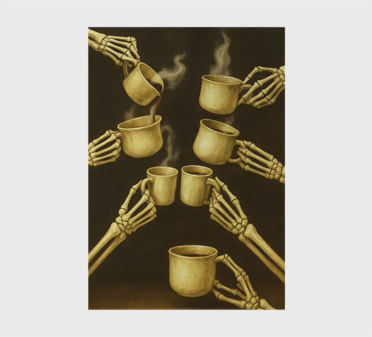 Skeleton Holding Coffee notebook by Rawghenee