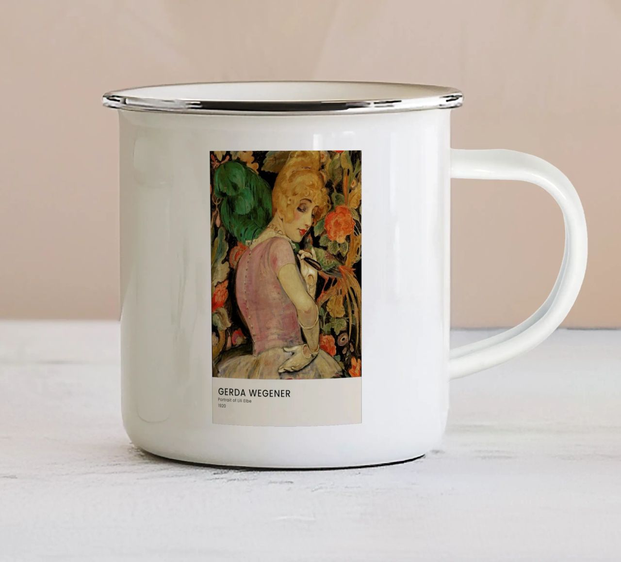 Gerda Wegener - Portrait of Lili Elbe II tazza in smalto da Vintage by JUNIQE