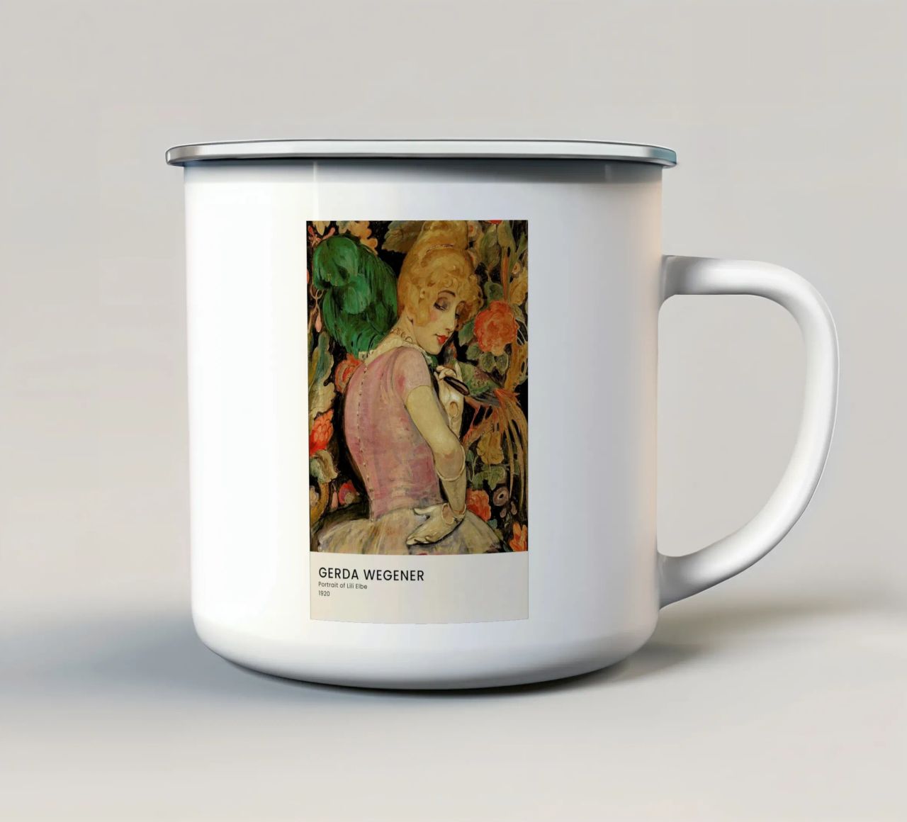 Gerda Wegener - Portrait of Lili Elbe II tazza in smalto da Vintage by JUNIQE