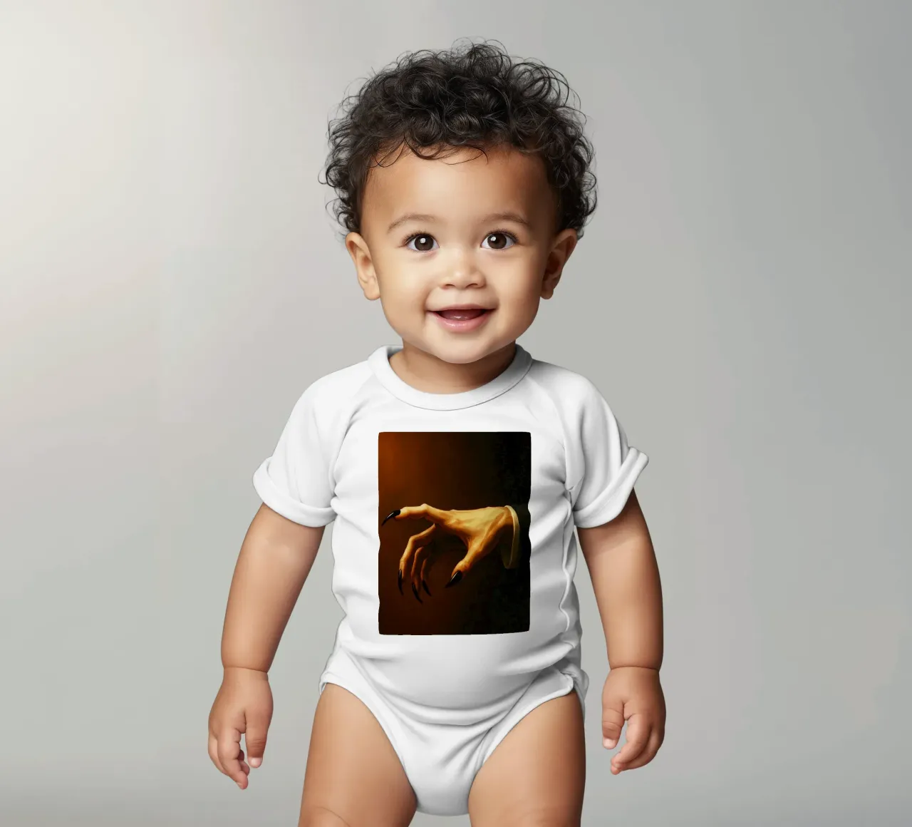 Vampire Clawed Hands Horror Imagination short-sleeve baby romper by Rawghenee