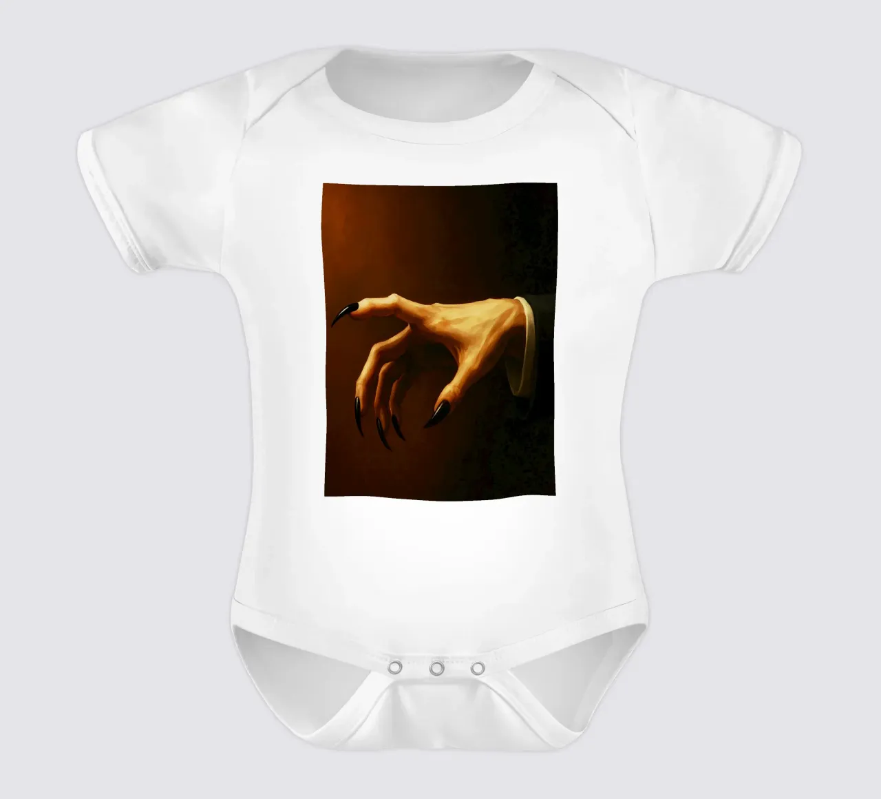 Vampire Clawed Hands Horror Imagination short-sleeve baby romper by Rawghenee