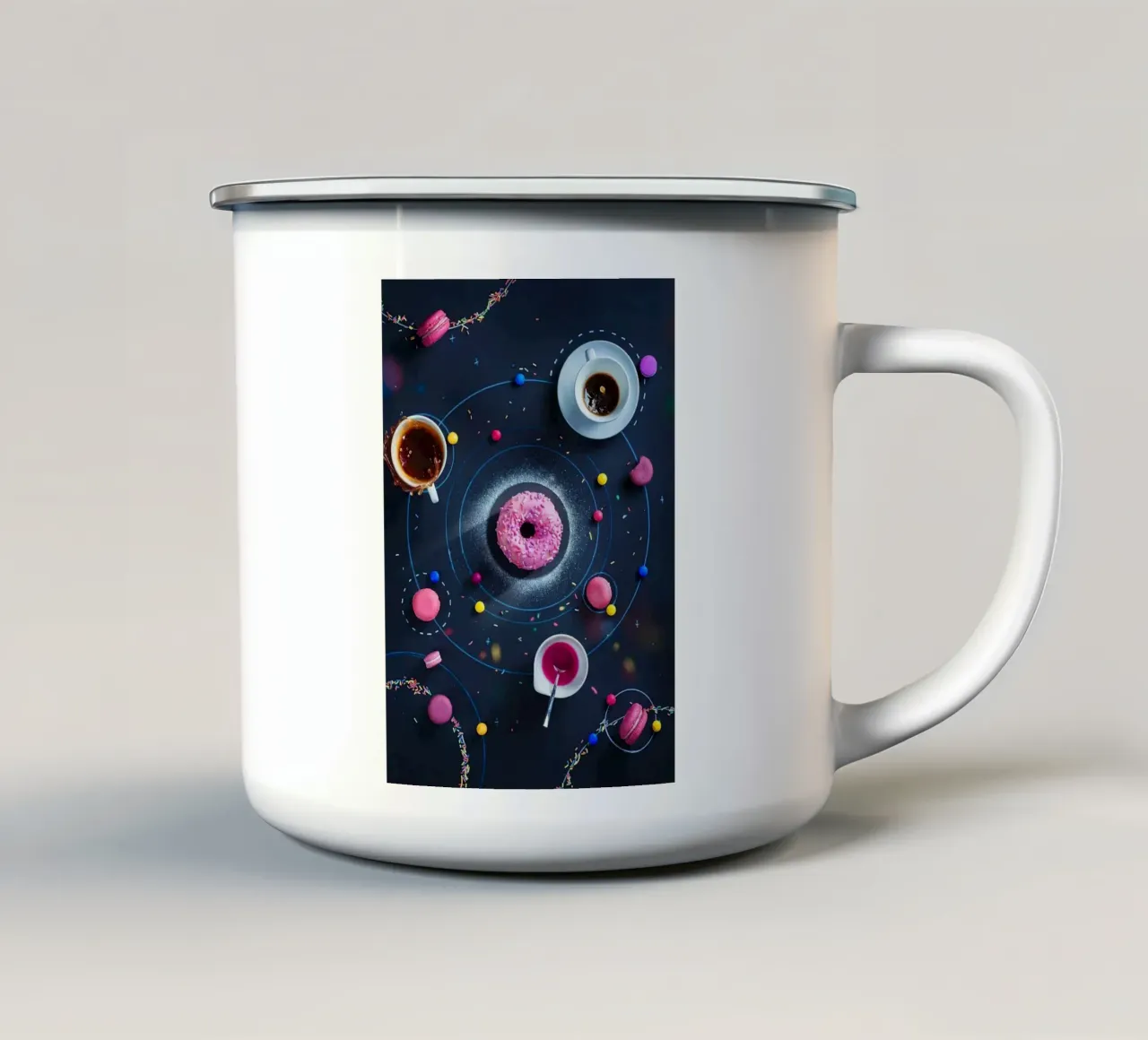 ciambella rosa tazza in smalto da Abstract Botanical Art