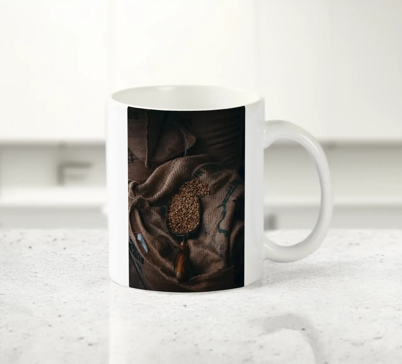 caffè in grani tazza in ceramica da Abstract Botanical Art