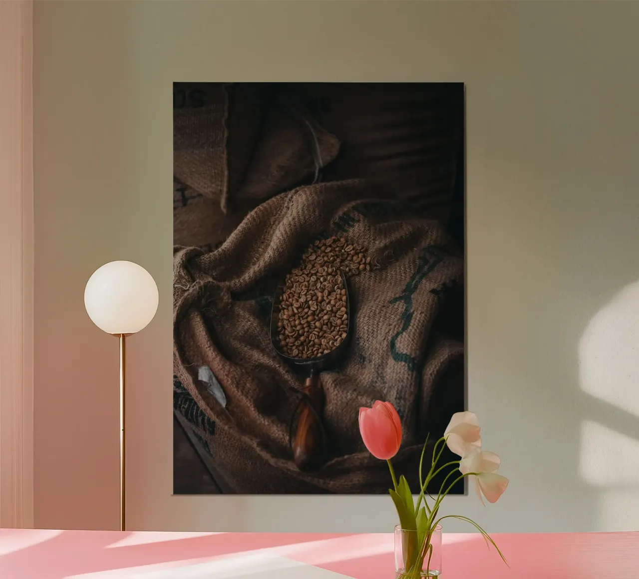 caffè in grani alluminio dibond da Abstract Botanical Art