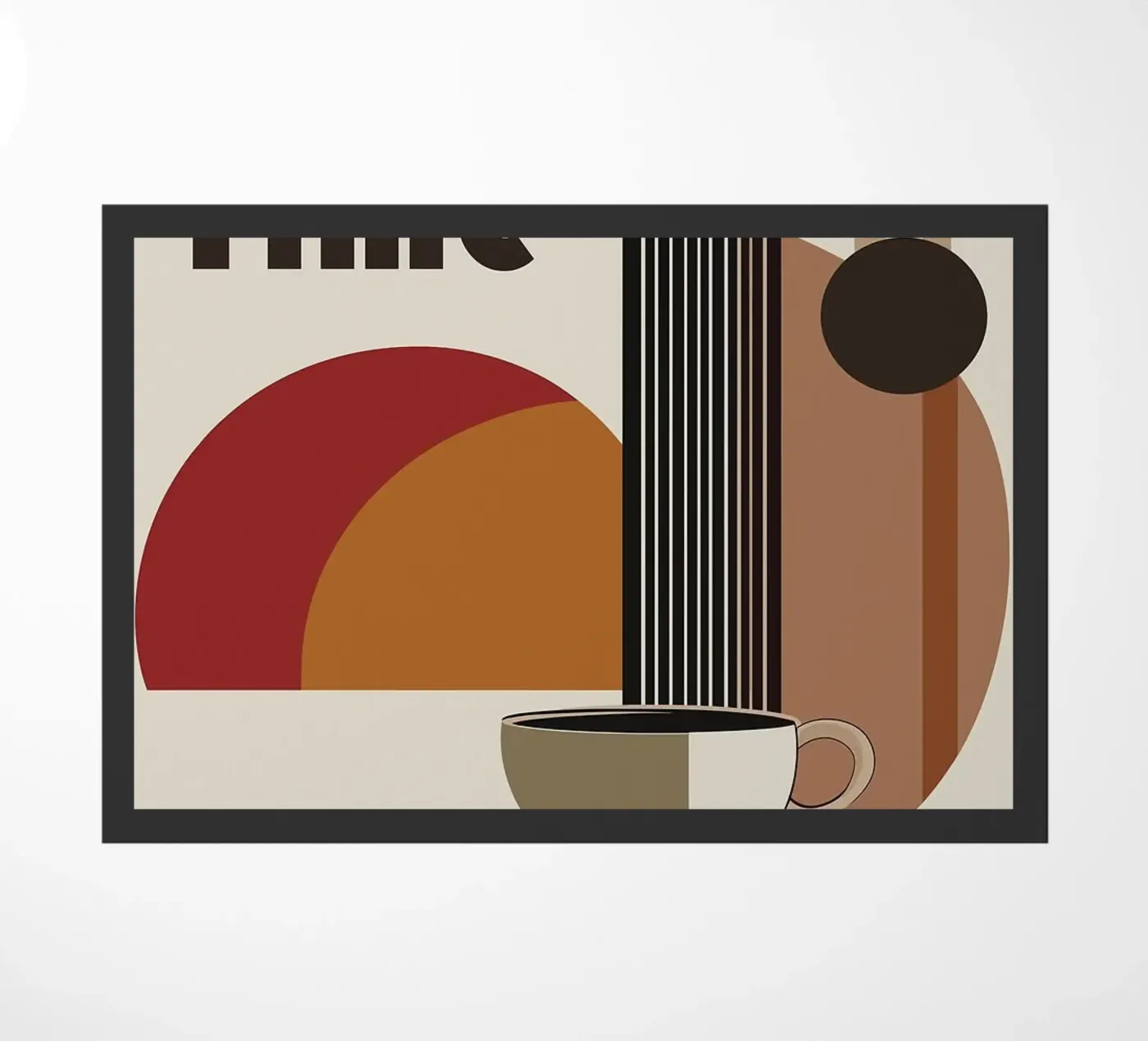 coffee cup doormat by Abstract Botanical Art
