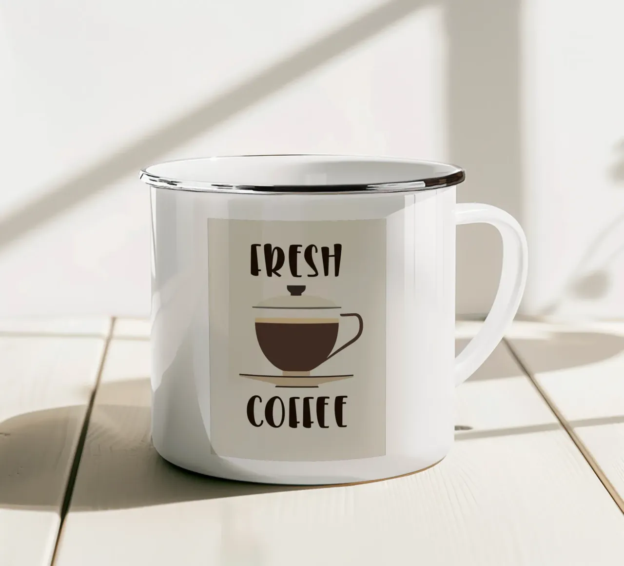 coffee cup enamel mug by Abstract Botanical Art