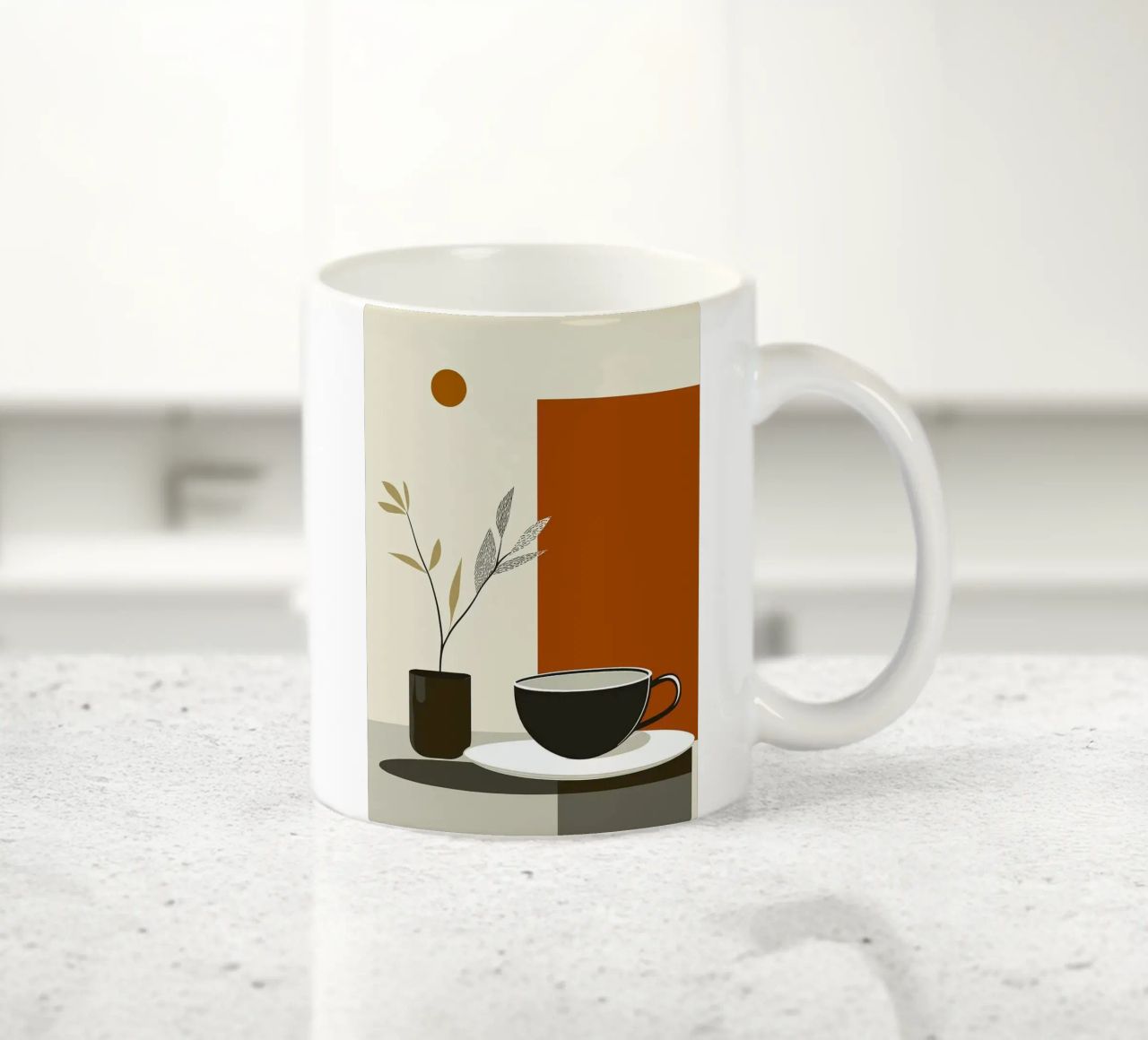 tazza da caffè tazza in ceramica da Abstract Botanical Art
