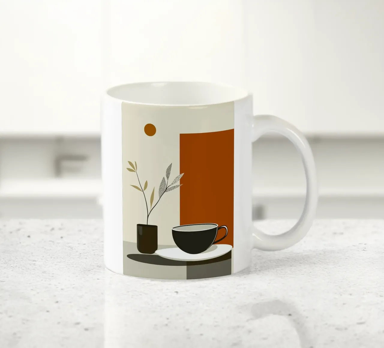 koffiekopje keramische mok van Abstract Botanical Art