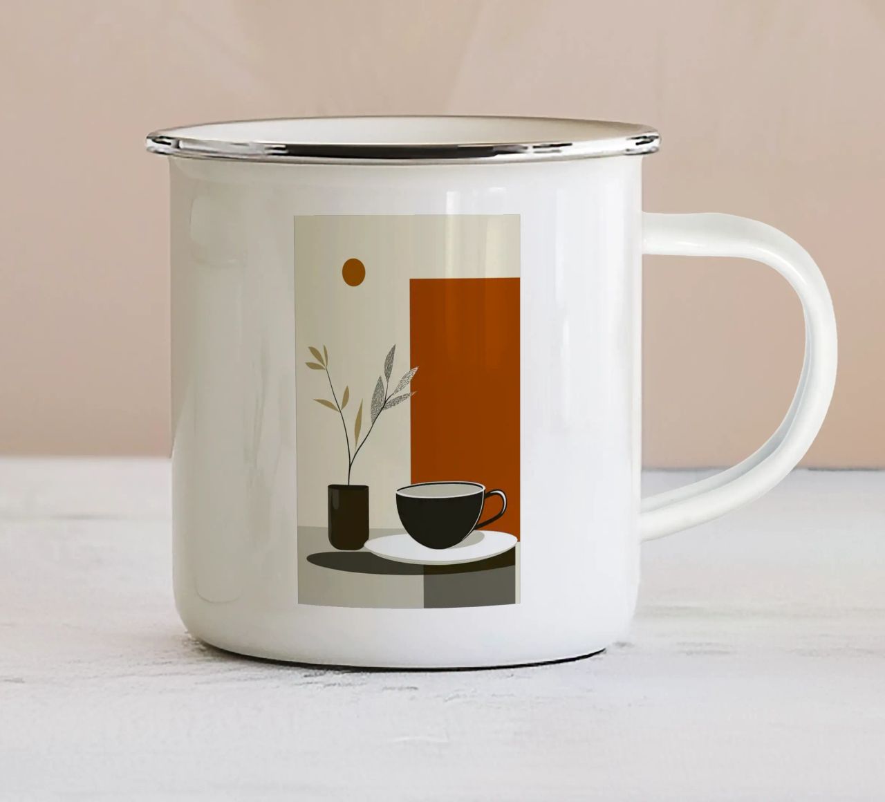 tazza da caffè tazza in smalto da Abstract Botanical Art