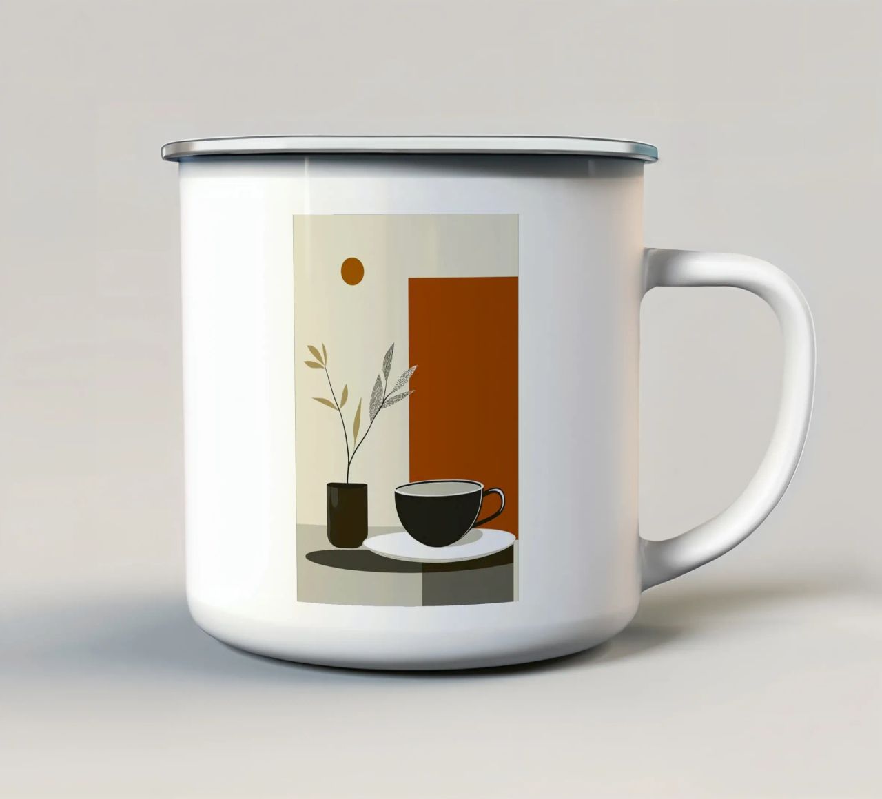 tazza da caffè tazza in smalto da Abstract Botanical Art