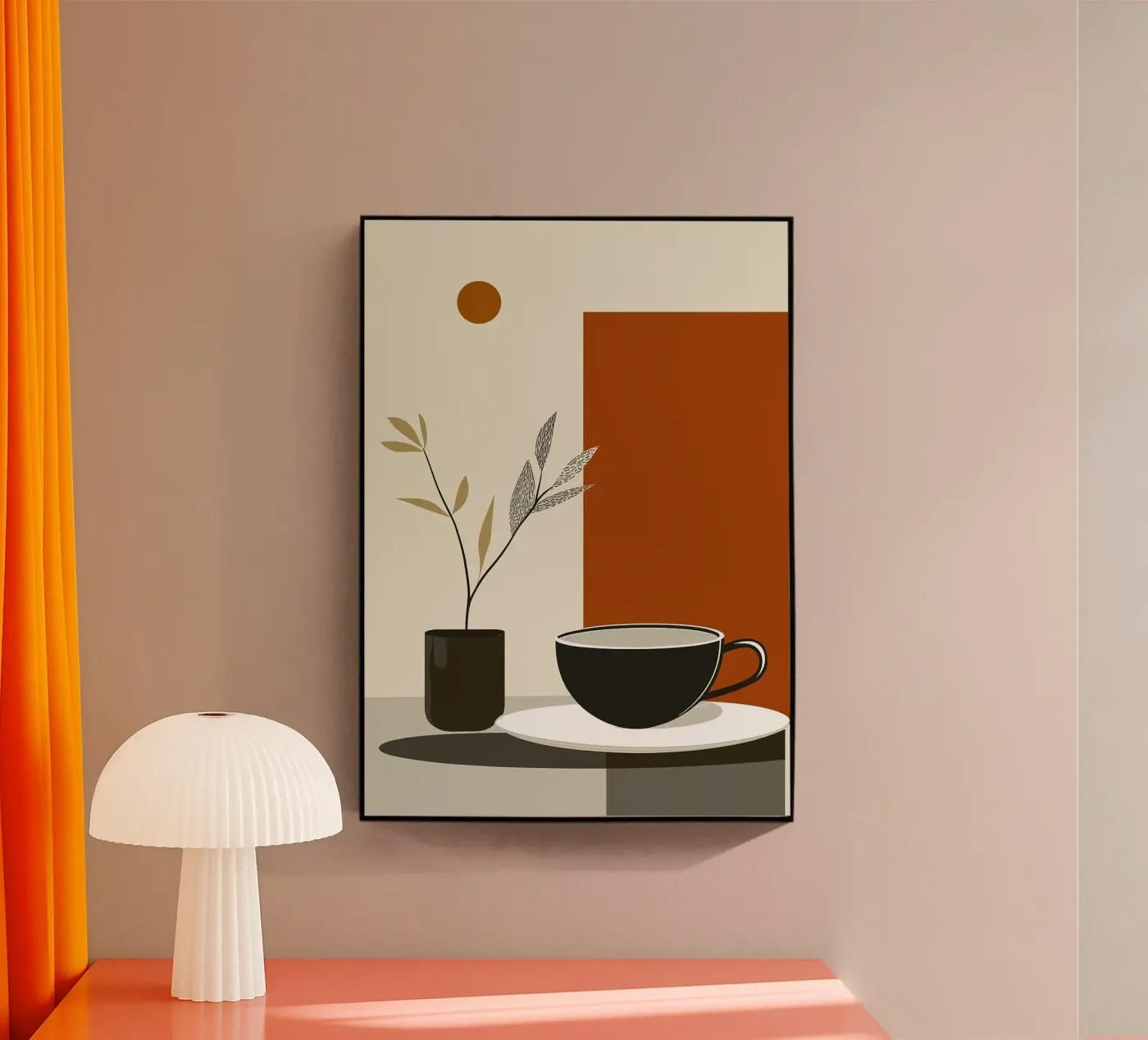 coffee cup acrylic glass by Abstract Botanical Art