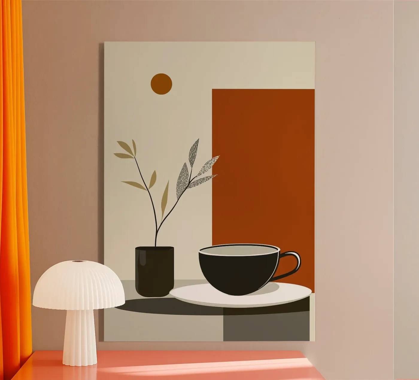 coffee cup acrylic glass by Abstract Botanical Art