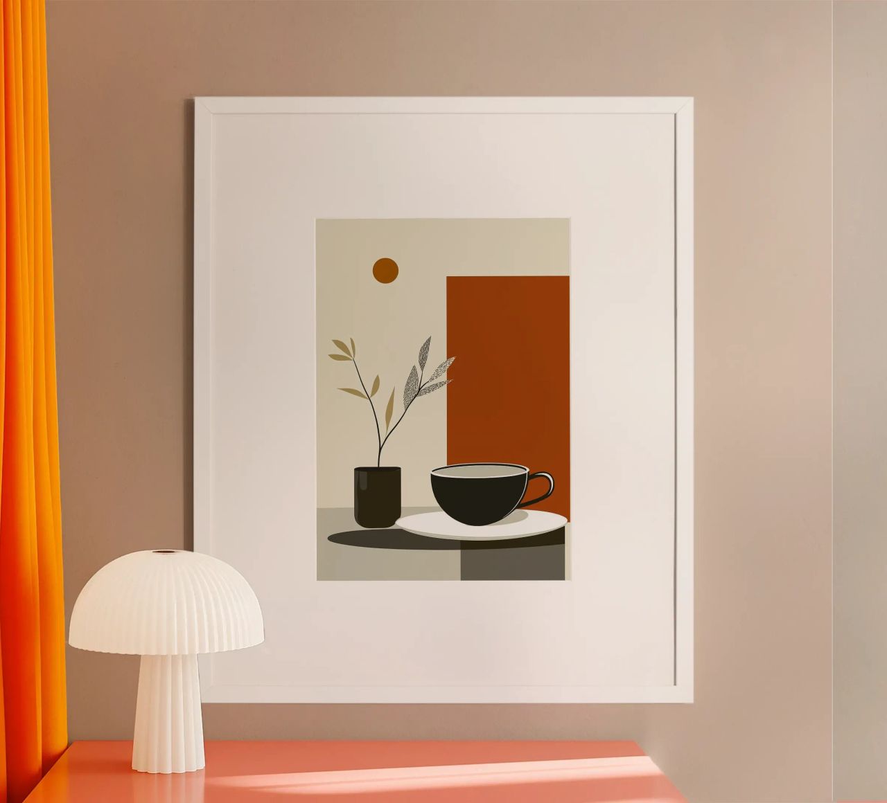 coffee cup poster by Abstract Botanical Art