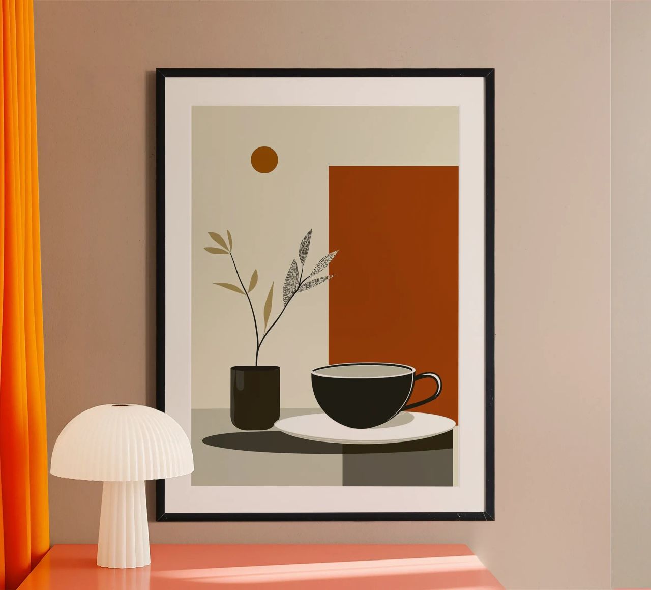 coffee cup poster by Abstract Botanical Art