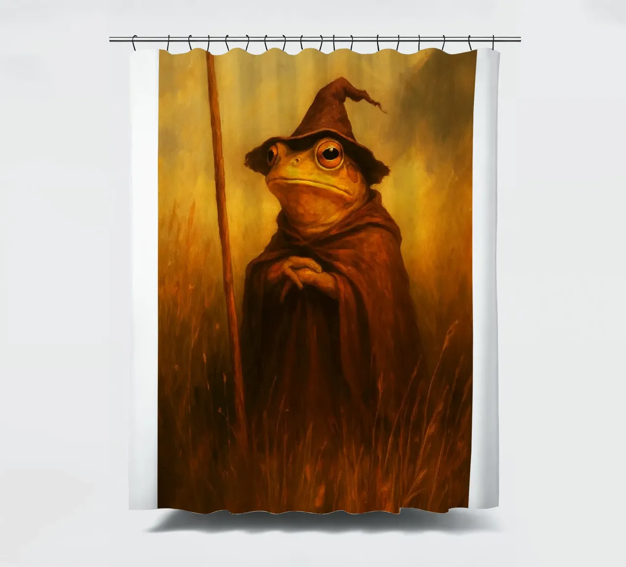 Witch Frog Funny Imagination shower curtain by Rawghenee