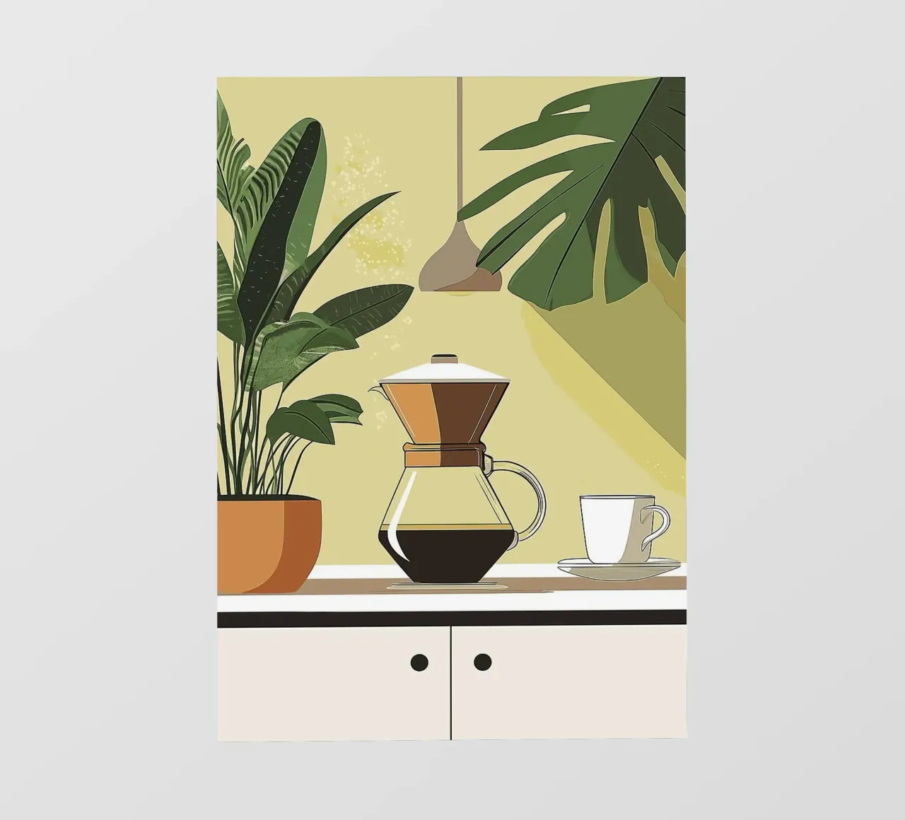caffettiera telo in pvc da Abstract Botanical Art