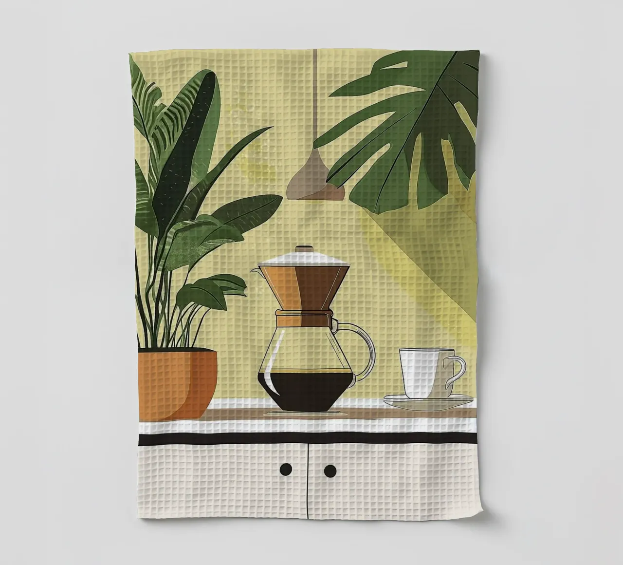 caffettiera canovaccio da cucina da Abstract Botanical Art