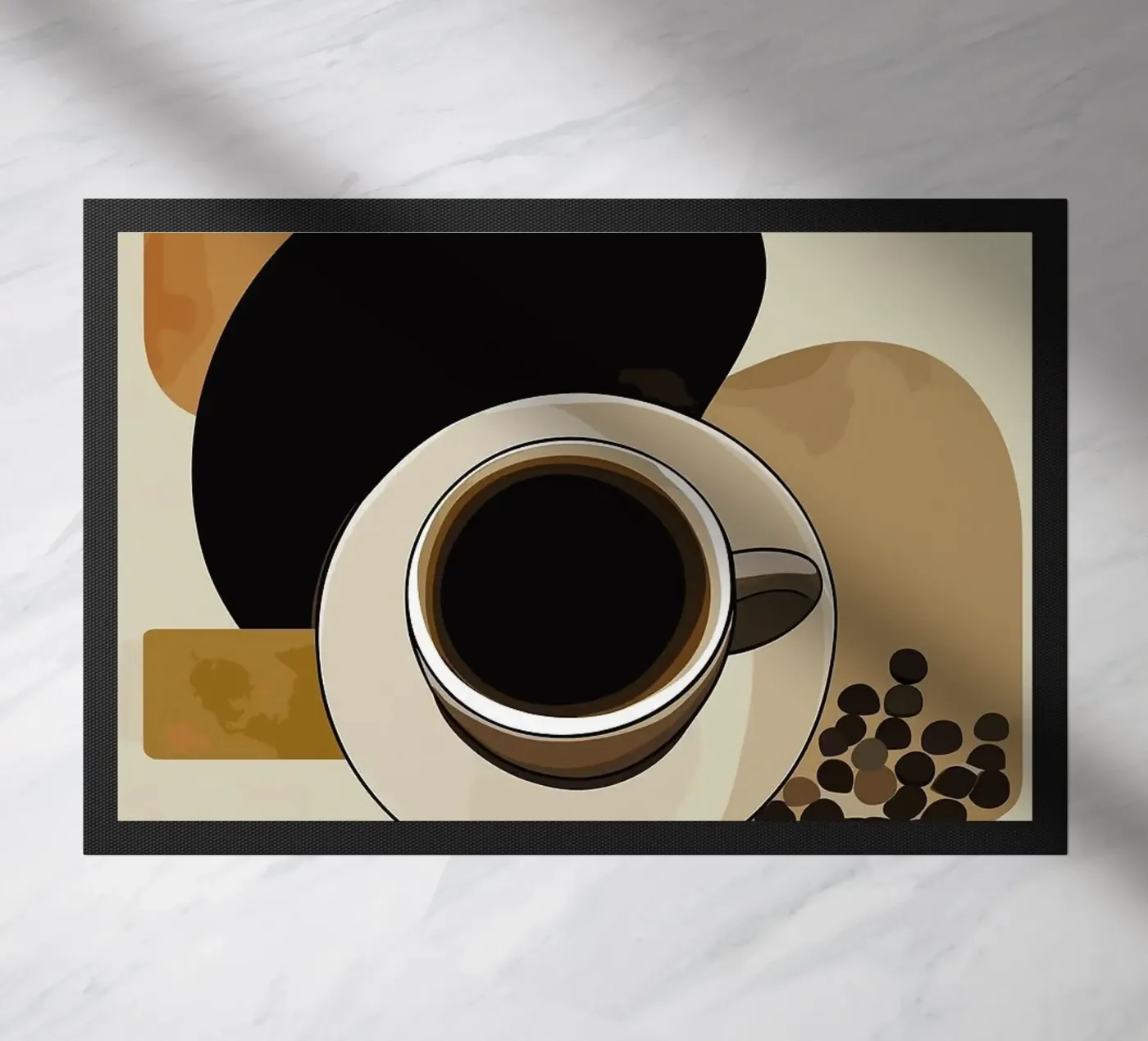 coffee cup doormat by Abstract Botanical Art