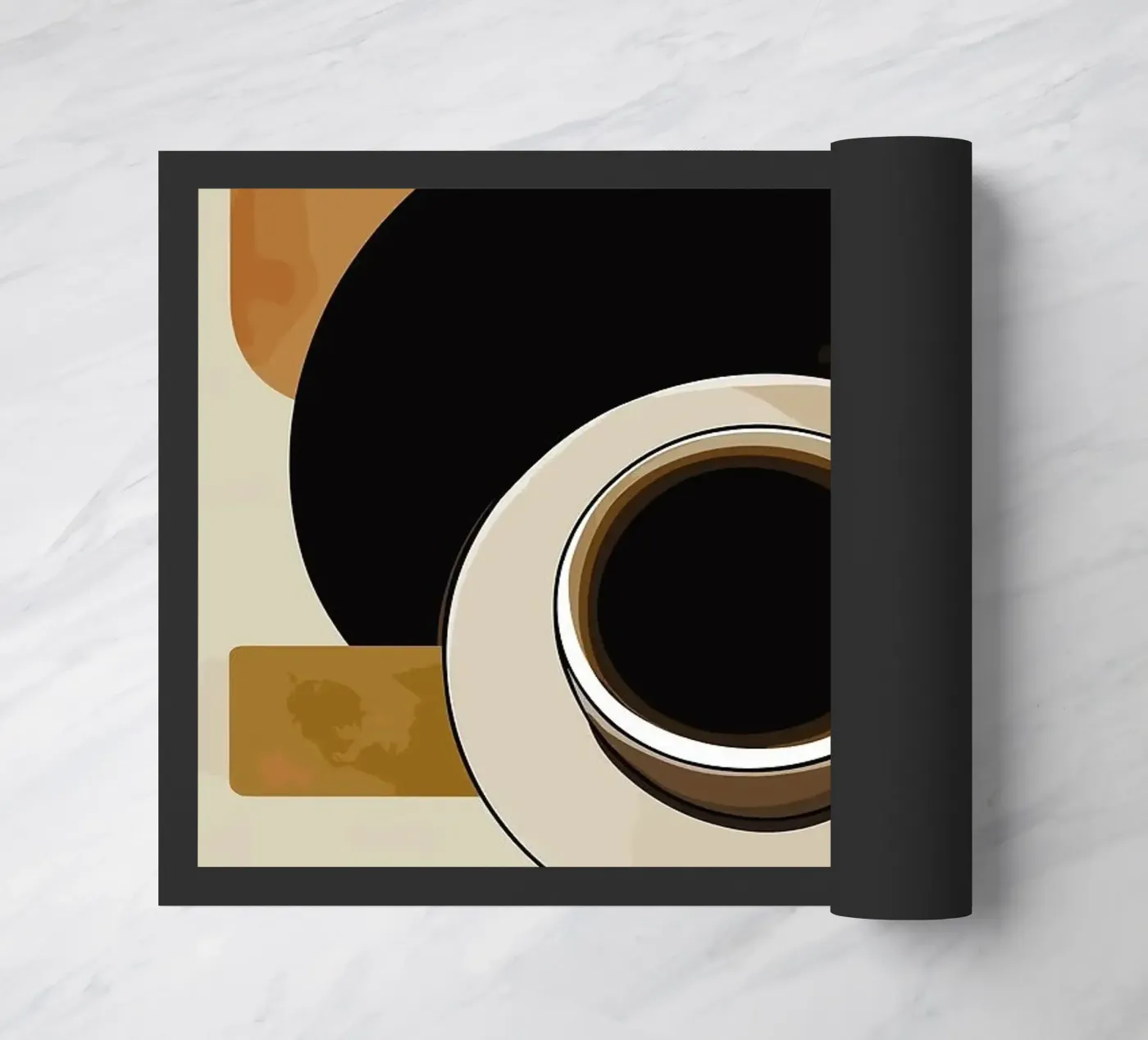 coffee cup doormat by Abstract Botanical Art