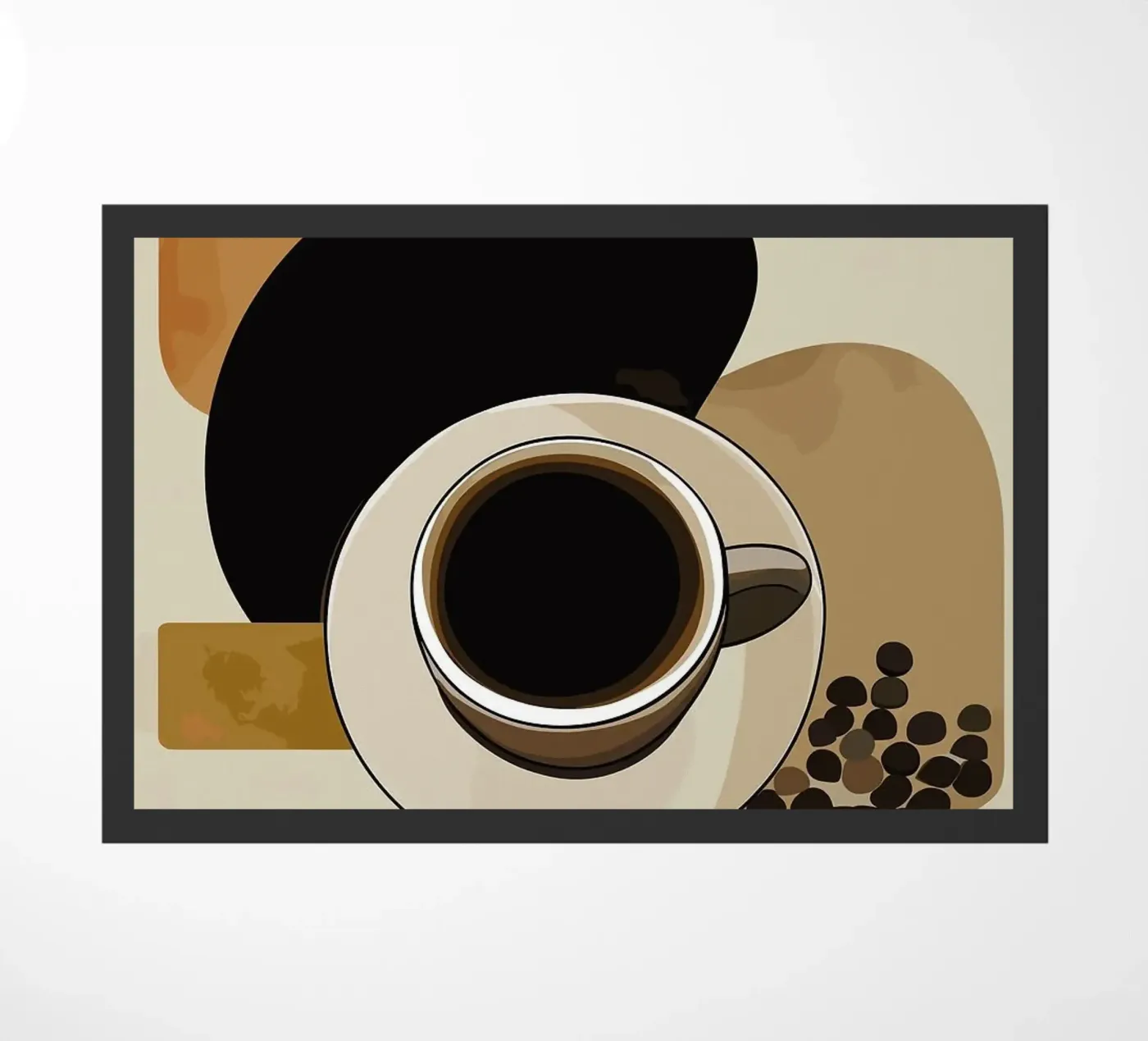 coffee cup doormat by Abstract Botanical Art