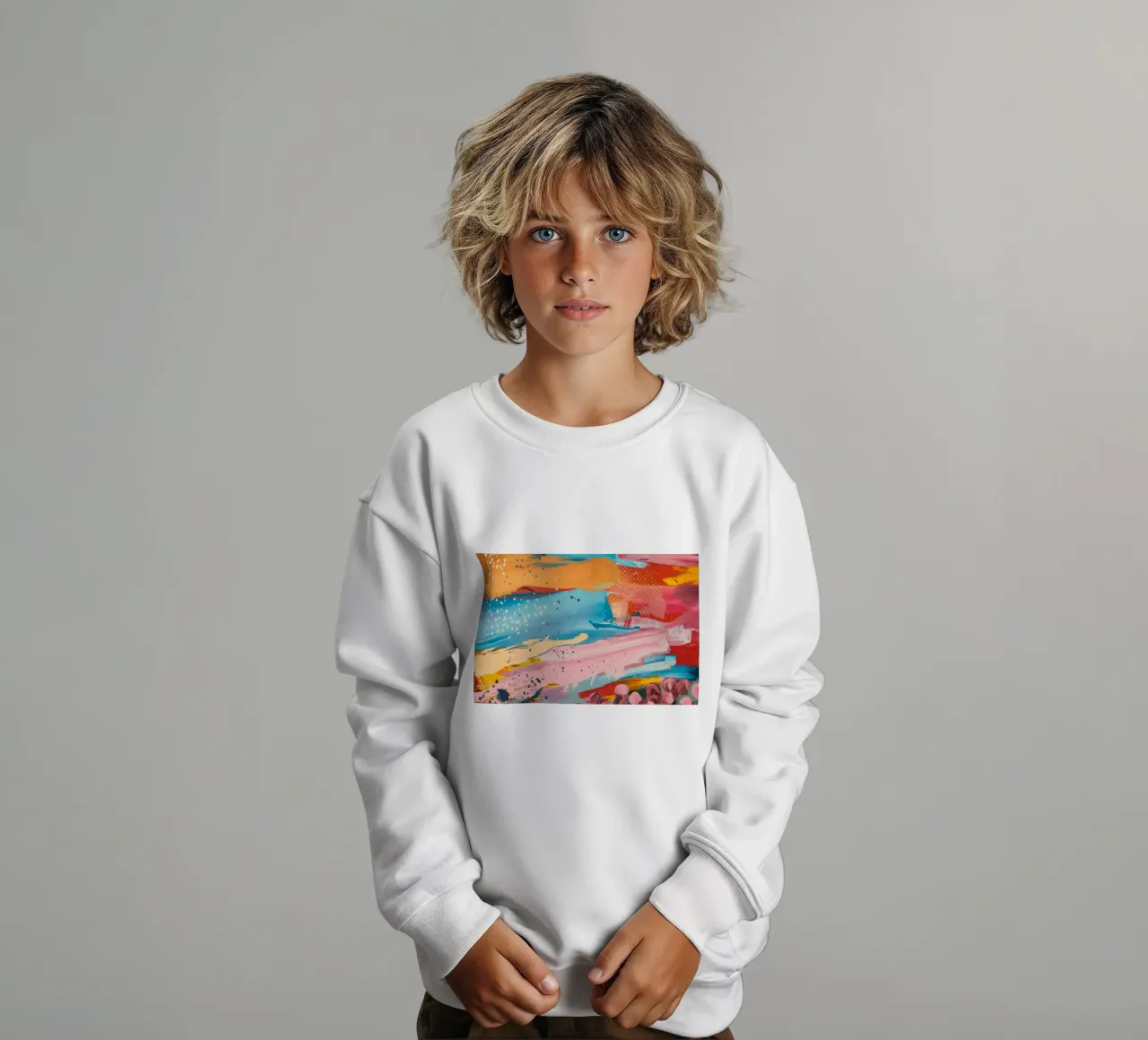 Azure Coral Current kids sweatshirt by Sublime Layers