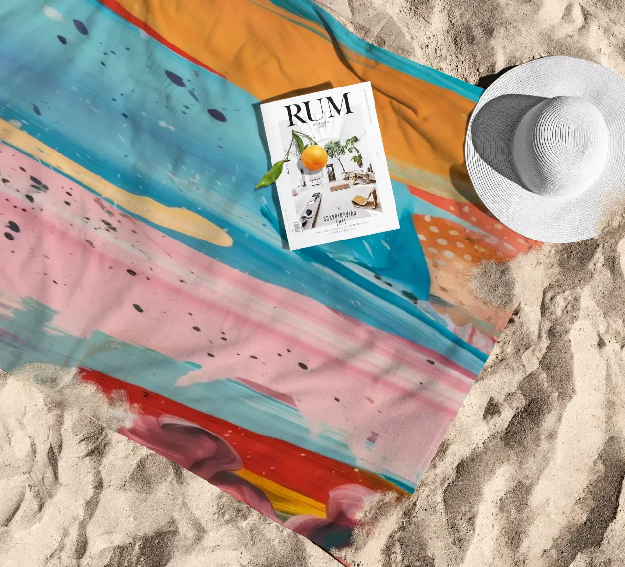 Azure Coral Current beach towel by Sublime Layers