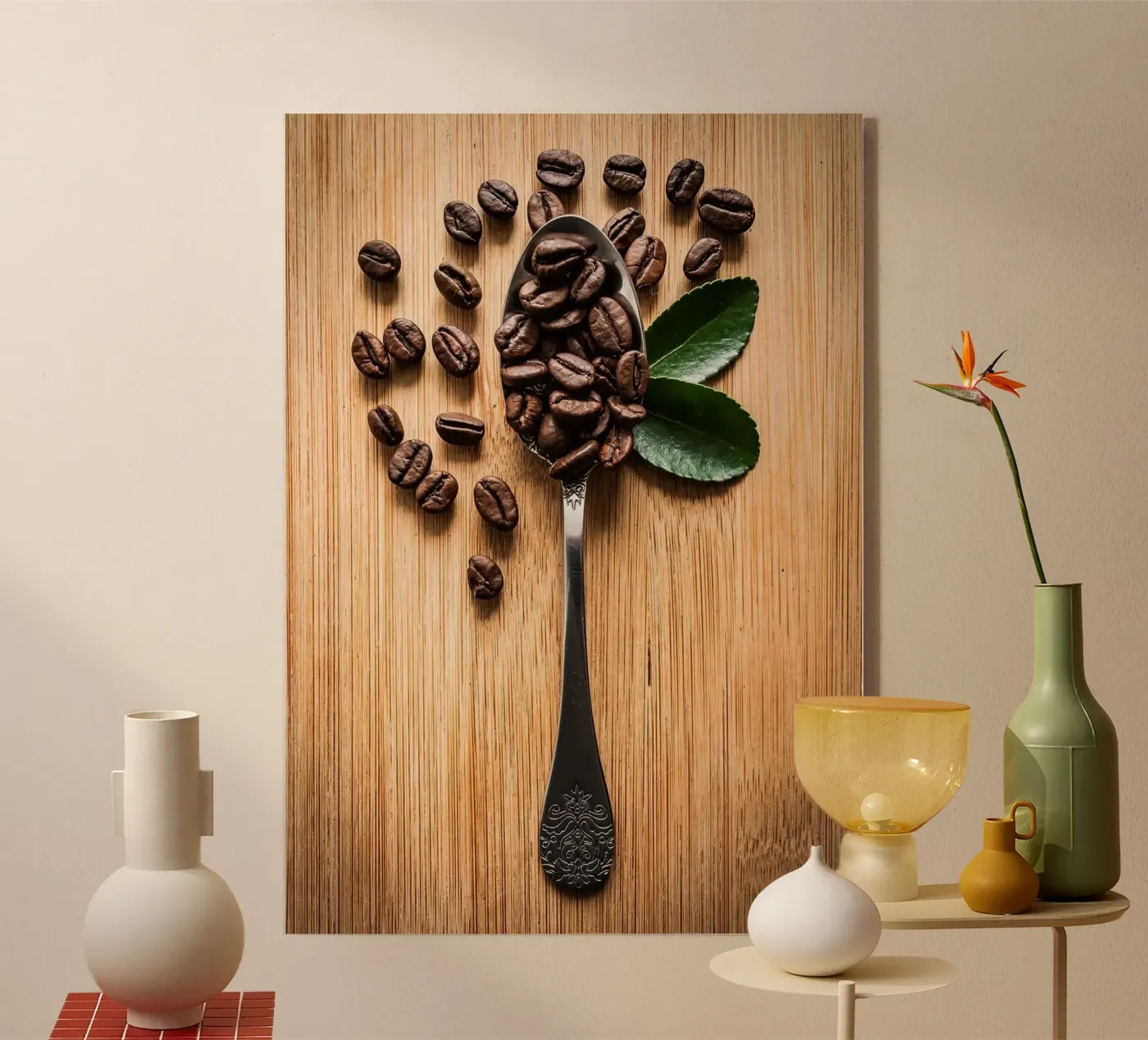 koffiebonen acryl van Luke Yaeger