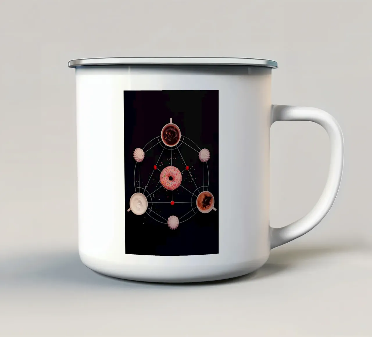 ciambella tazza in smalto da Luke Yaeger