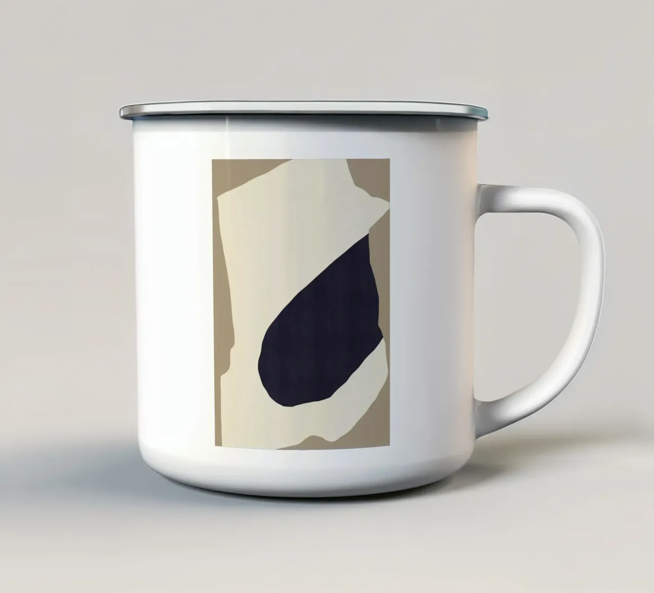 Zwarte silhouetvorm emaille mok van Little Dean