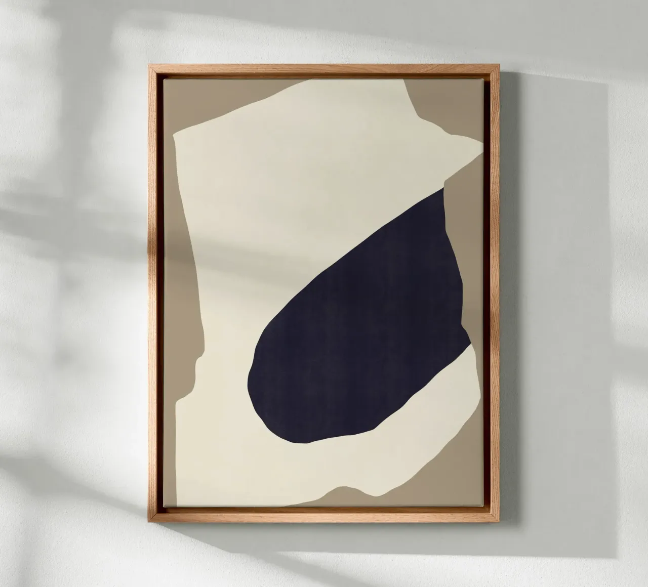 Zwarte silhouetvorm canvas met Baklijst van Little Dean