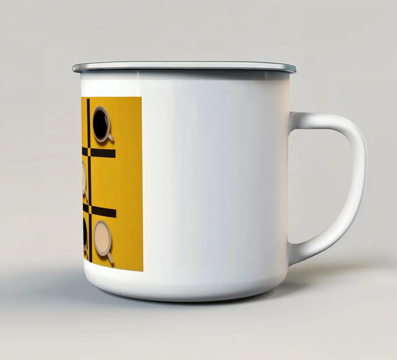 koffiebekers emaille mok van Luke Yaeger