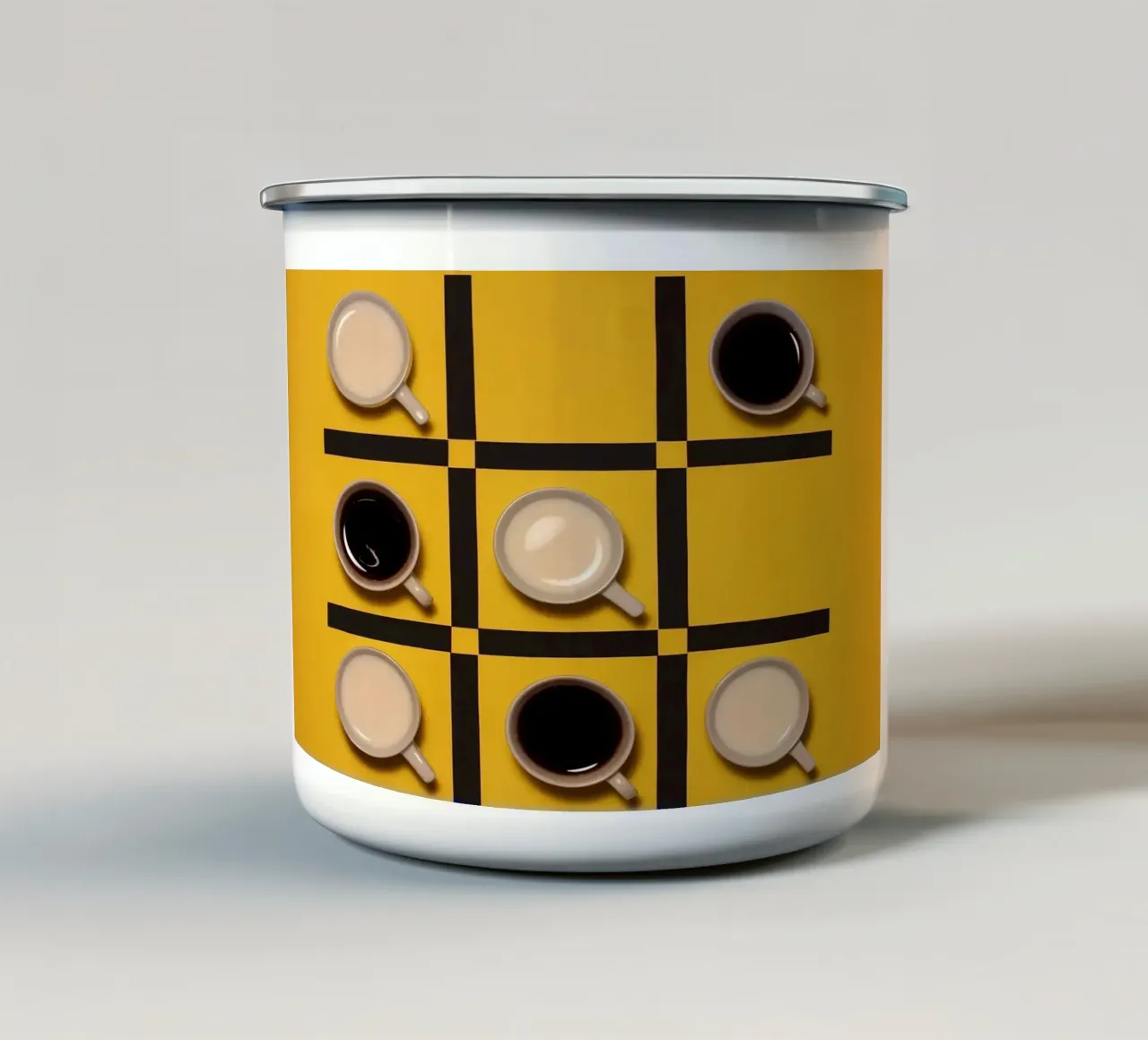 koffiebekers emaille mok van Luke Yaeger