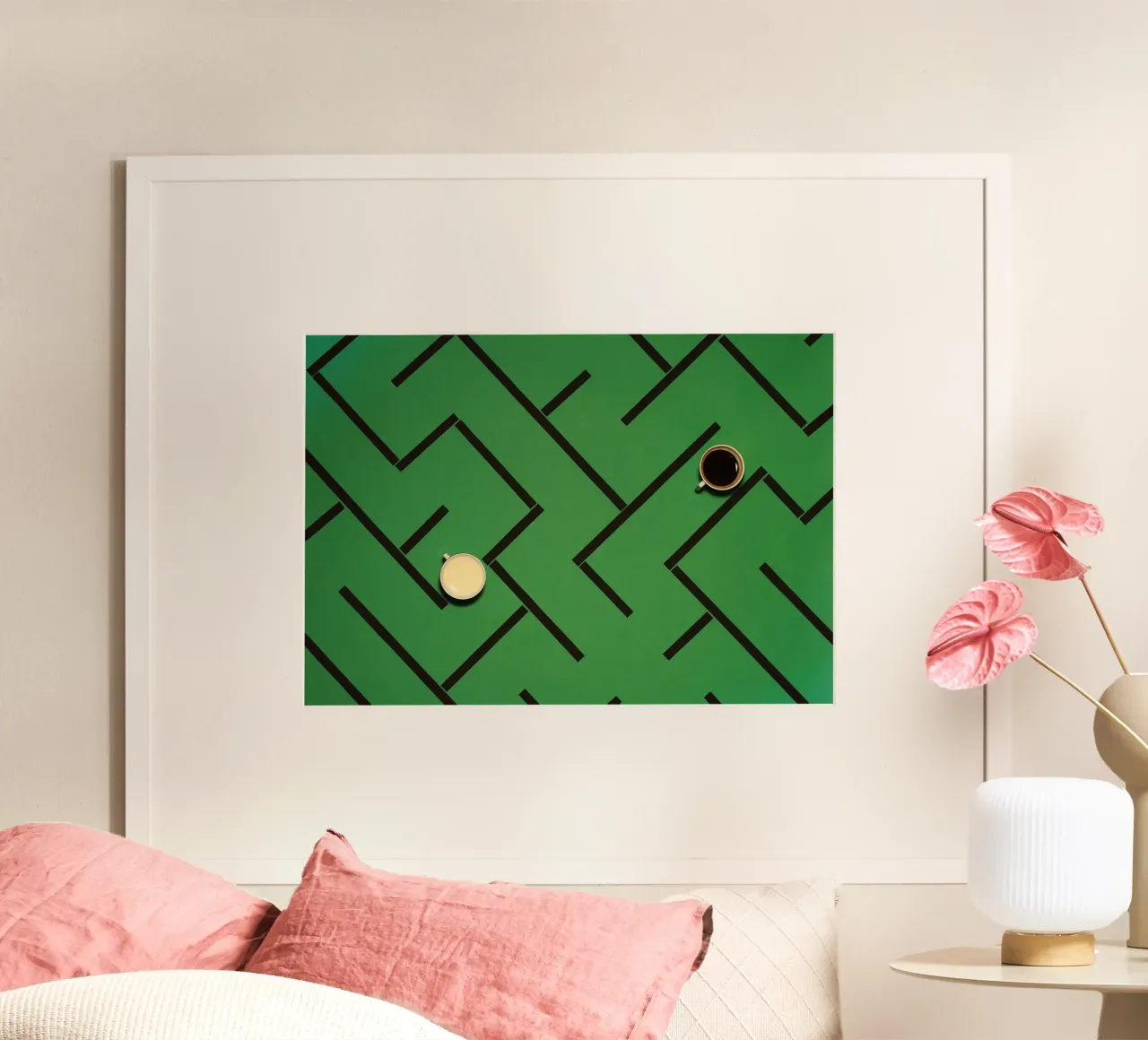 tazza da caffè poster con telaio in legno da Luke Yaeger