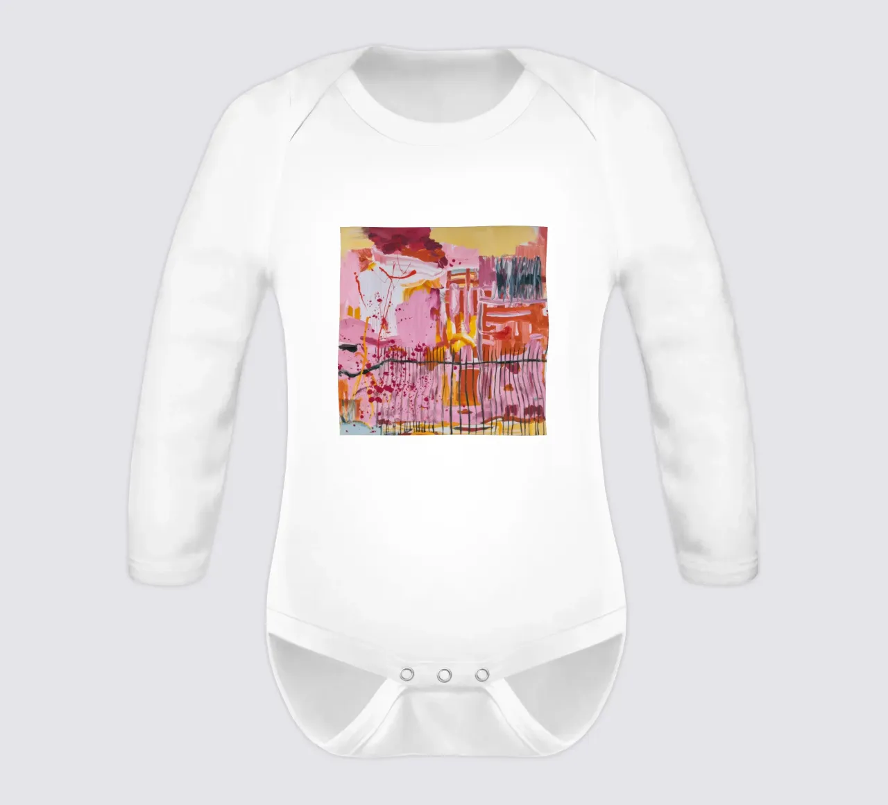 Pastel Structure Play long-sleeve baby romper by Sublime Layers