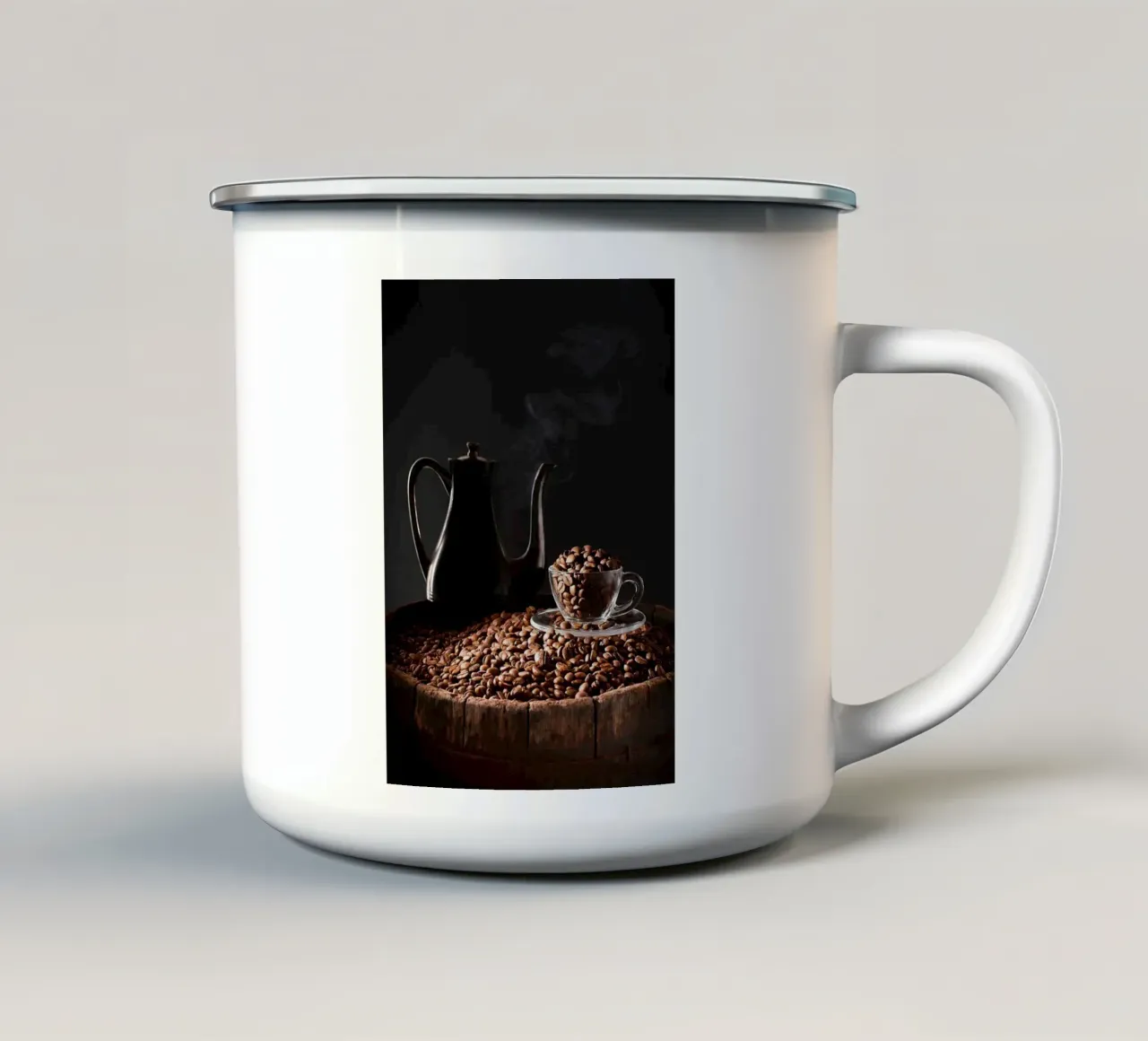 caffè in grani tazza in smalto da Luke Yaeger