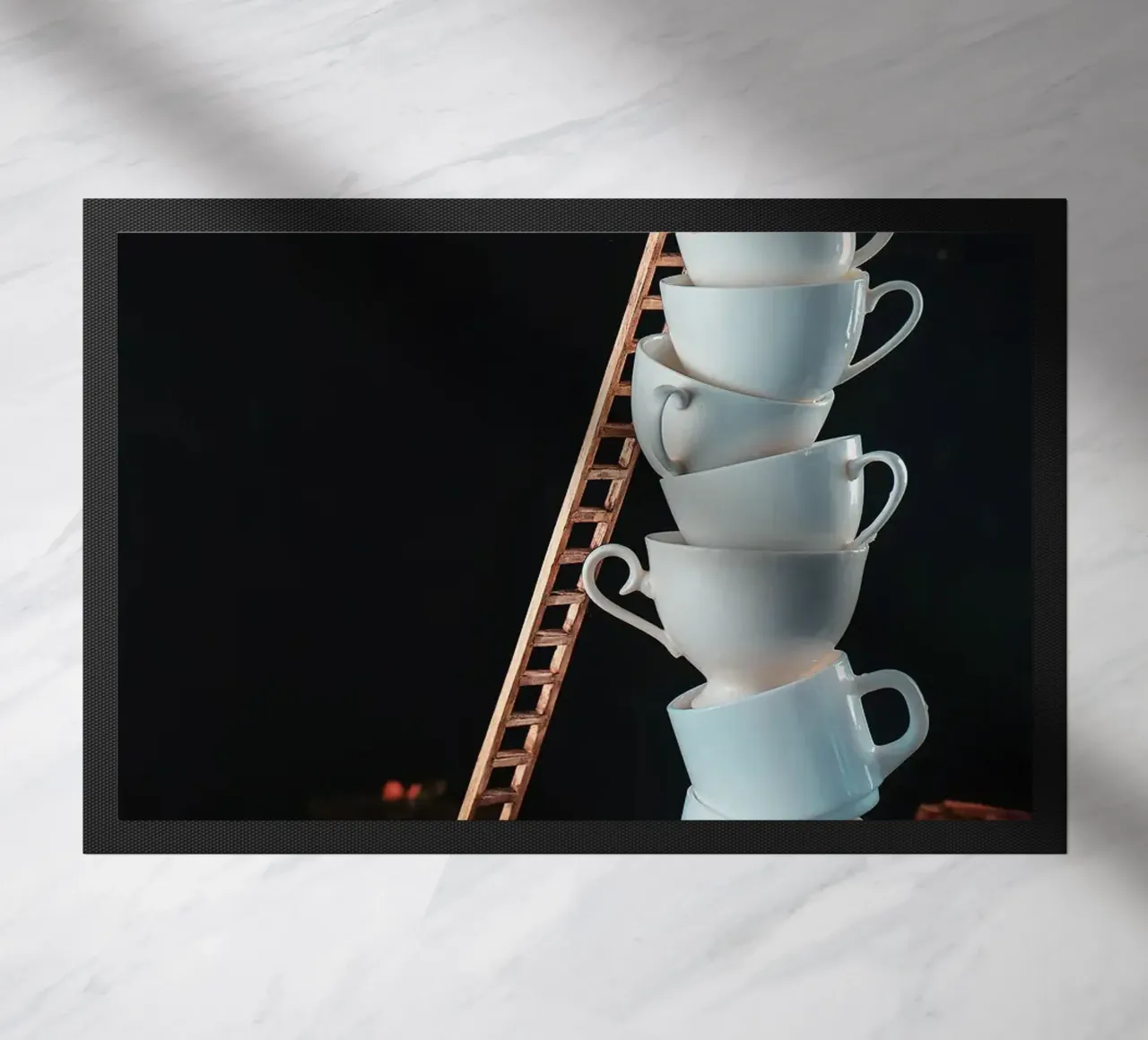 coffee cups doormat by Luke Yaeger