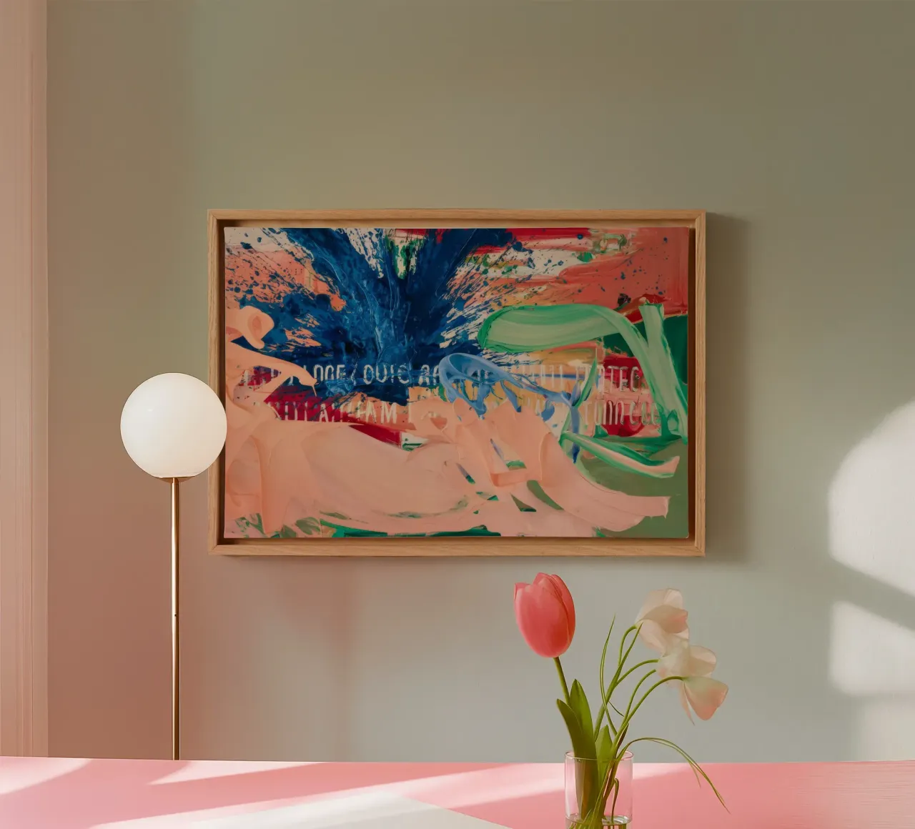 Indigo zeewind canvas met Baklijst van Sublime Layers