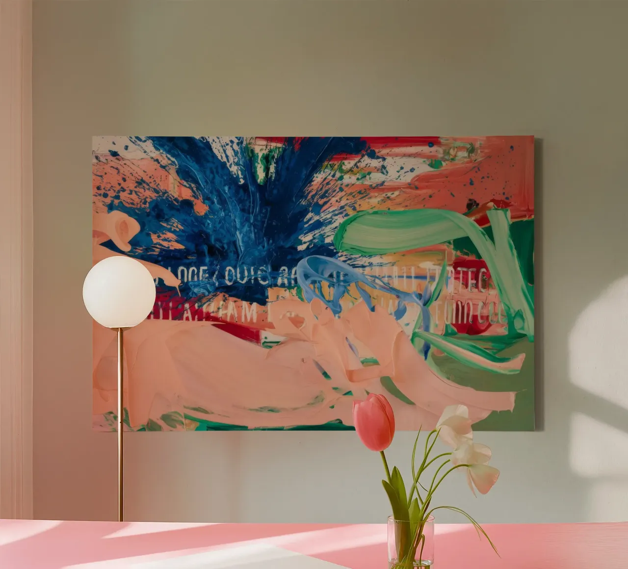 Indigo zeewind canvas met Baklijst van Sublime Layers