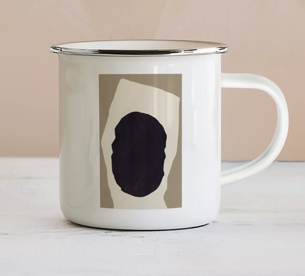 Simplicité noire mug en émail de Little Dean