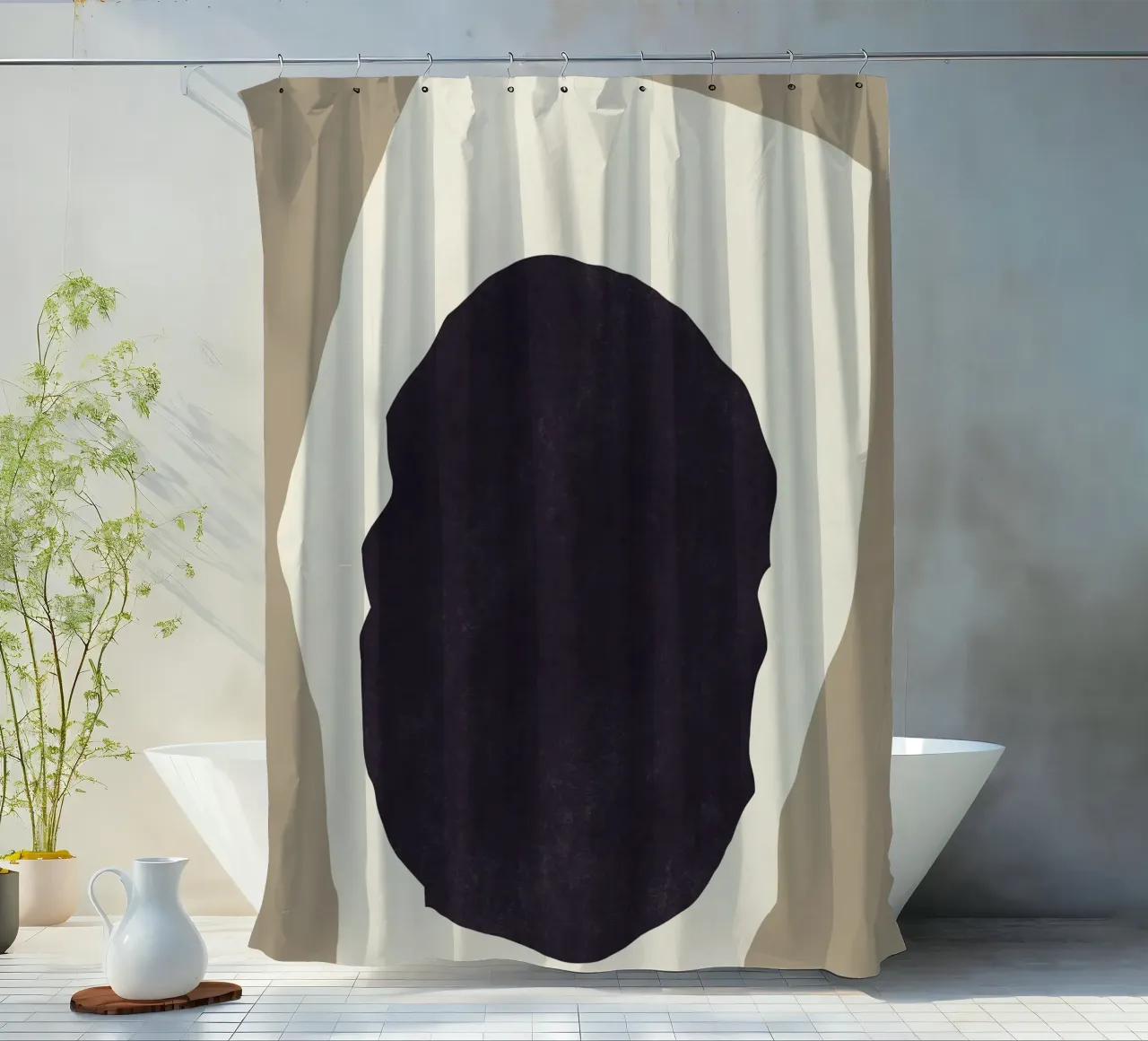 Semplicità nera tenda da doccia da Little Dean