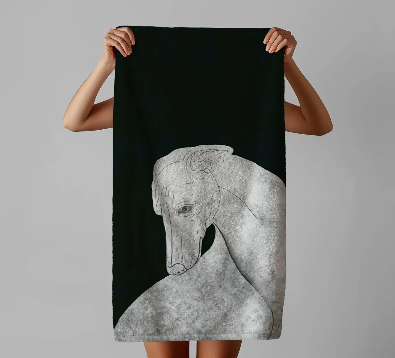 Greyhound towel by Little Dean