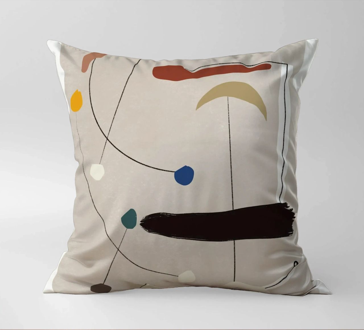 Minimal shapes composition decorative cushion by Little Dean