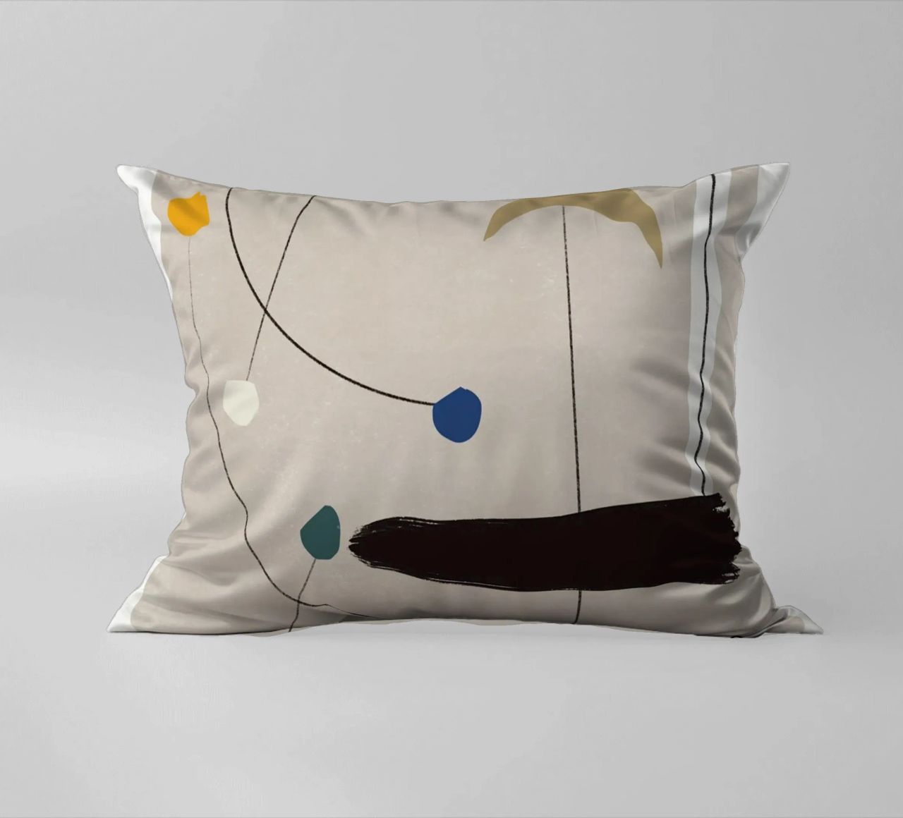 Minimal shapes composition decorative cushion by Little Dean