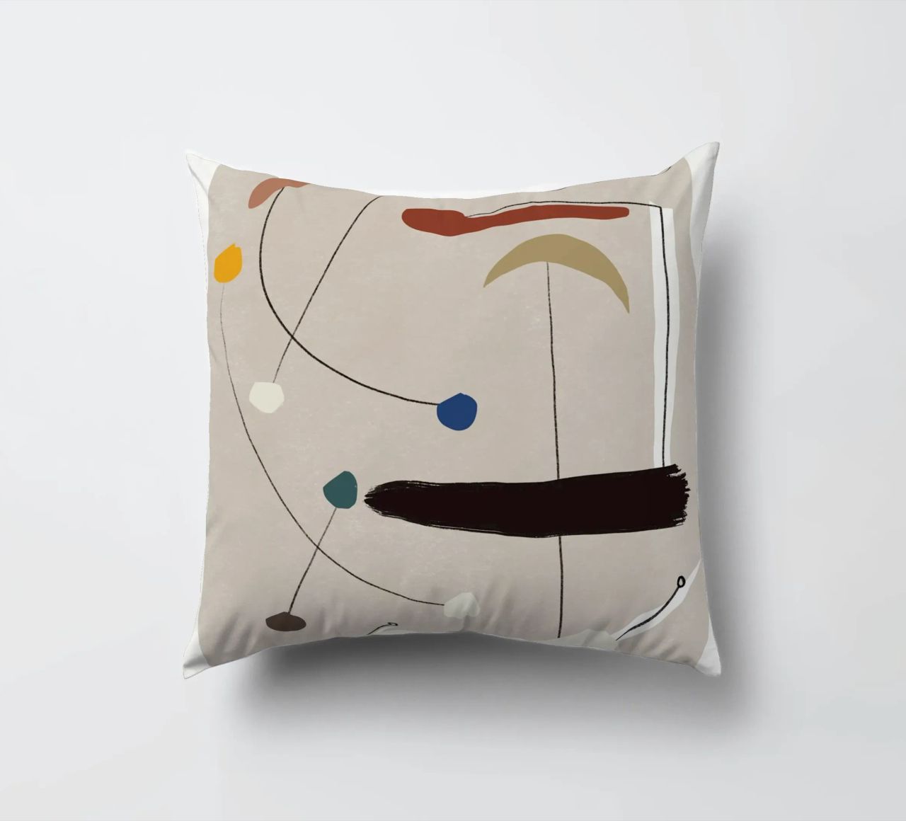 Minimal shapes composition decorative cushion by Little Dean