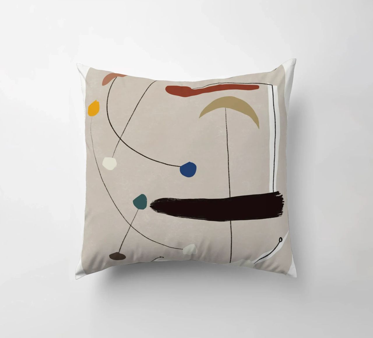 Minimal shapes composition decorative cushion by Little Dean
