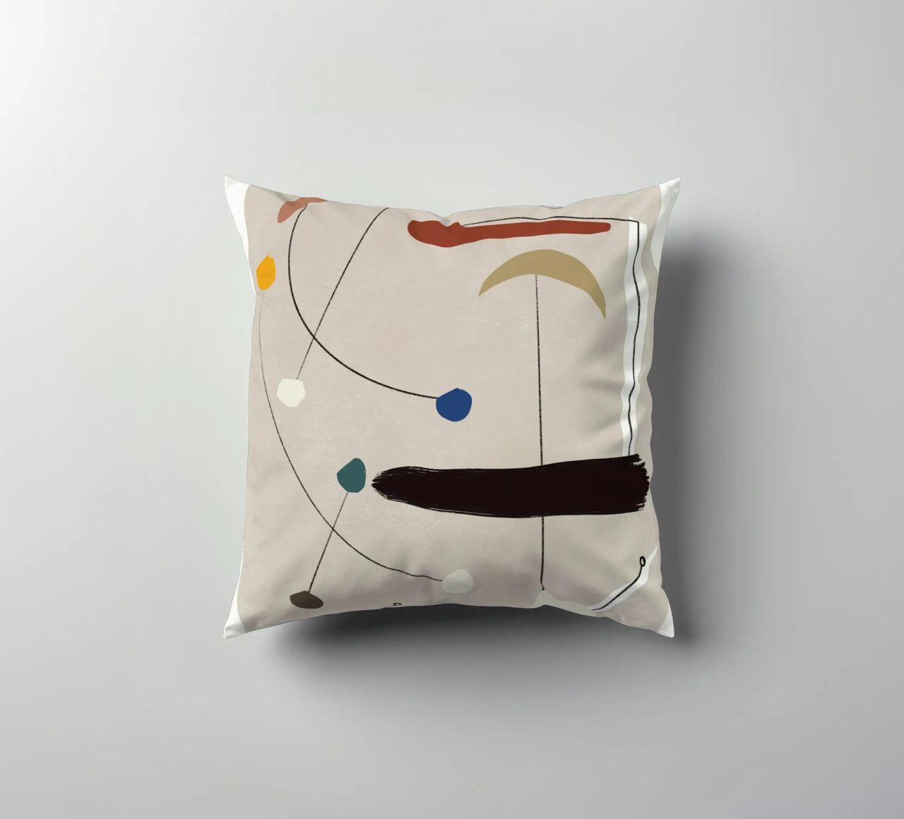 Minimal shapes composition decorative cushion by Little Dean